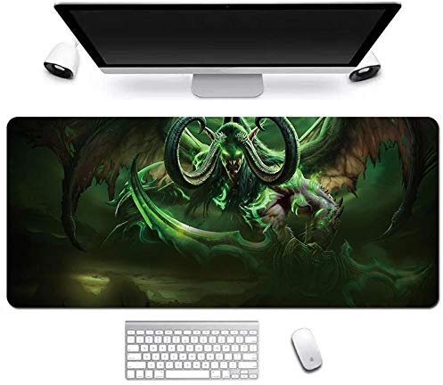 Mauspad World of Warcraft Anime Mauspad Gemütlich Mousepad 900x400mm Mikrofaser Verbessert Geschwindigkeit und Präzision, Rutschfest Gummierte Unterseite Waschbar Verschleißfest,Für Desktop PC , V