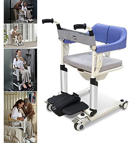 FANGX Sollevatore Disabili Elettrico Self-Service,Sedia Comoda WC Imbottita,Telecomando, Regolazione del Sollevamento A 9 Livelli, per Anziani Paralizzati, Disabili, Carico 308Ib