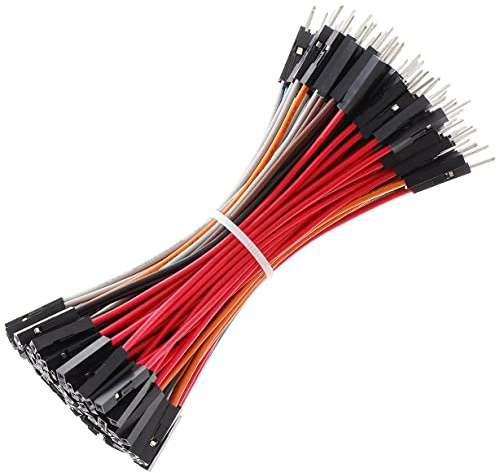 Breadboard Jumper Wires 20AWG, Male to Female Jumper Cables Wires M/F 4'' 10CM Bestlus Exclusives 10 Colors Pack of 120 Square Head 0.1'' (4'', M/F)