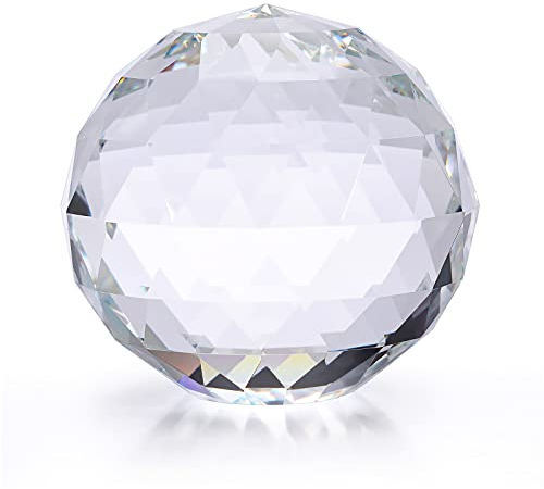 BTSKY 80 mm Kristallkugel - Facettierte Kugel mit Kristallprismen und Sonnenfänger für Feng Shui, Hochzeit, Party Dekoration