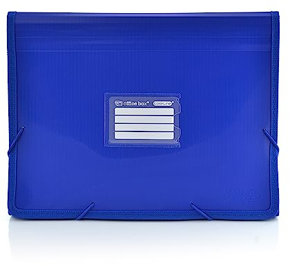 Colorline Ordnungsmappe für Aufbewahrung mit 12 Fächern und Gummiverschluss, robust und hochwertig, für den gesamten Kurslauf (dunkelblau)