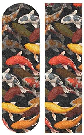 Kigai 3D Koi Fish Skateboard Grip Tape Deck Sandpaper for Rollerboard 10 x 44