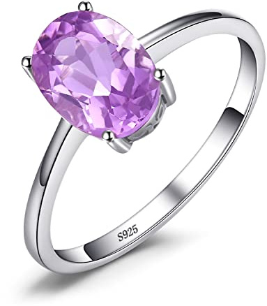JewelryPalace Äkta ädelsten Granat Citrin Peridot Blå Topas Ametistringar, Förlovningsring Löfte Solitaire Förlovningsring Silver 925 Damer, Silverringar Damer Ring Förslagsringar, Damsmycken 46