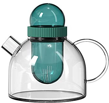 Jarra de Vidrio Jarra de filtro de hogar con tapa de vidrio creativo botella de agua fría tetera resistente a la temperatura for el hogar, restaurante, cafetería Jarra de Té Helado ( Color : Green )
