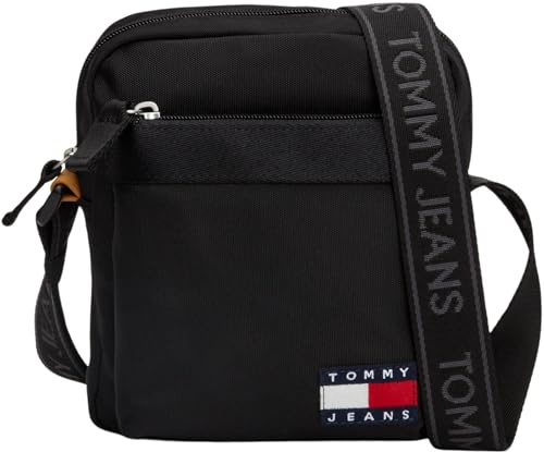 Tommy Jeans Herren Umhängetasche Reporter Klein mit Reißverschluss, Schwarz (Black), Einheitsgröße