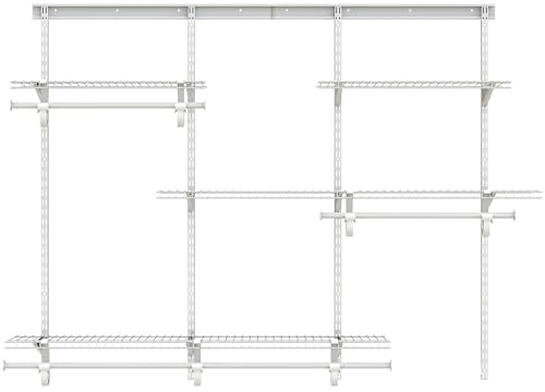 PROWORX 4-6 Ft Closet Organizer System, Adjustable Metal Wire White Closet System, Expandable Walk in Closet Organizers and Storage System, Closet Shelves with Hanging Rods
