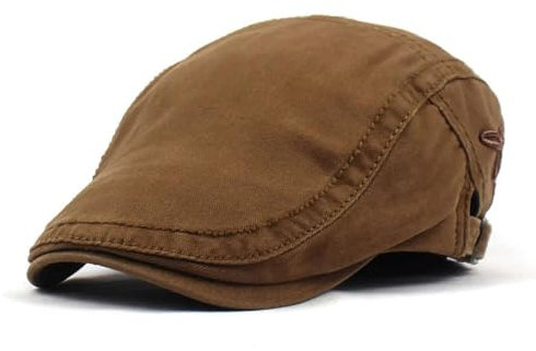 WOYUANSHA Barett Baskenmützen Für Herren Polyester Buchstabenstickerei Kappen Männer Flache Schirmmütze Frauen Maler Baskenmütze Hüte 56-61 Cmverstellbar Braun