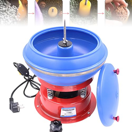 HENGCMM Lucidatrice a buratto a Vibrazione da 8 Pollici, Lucidatrice da Tavolo, Piccola Macchina Multifunzione Altamente Efficace, 220V, per levigatrice Gioielli Rock Gem Polishing Tool