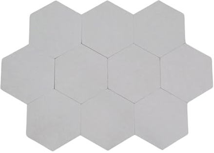 DEWEPRO Noiseflex Conso Akustikplatte – 10 Stück Hexagon Schallabsorber in Weiß (29x2,5 cm) – Effektive Schalldämmung – Nachhaltige PET-Materialien – Einfache Montage – Made in Germany