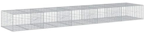 vidaXL Gabionkorg med skydd 500x100x50 cm galvaniserat järn, gabionkorg, stenmur, gabionmur, gabionkorgar, stenmurar, gabinmurar, gabionvägg