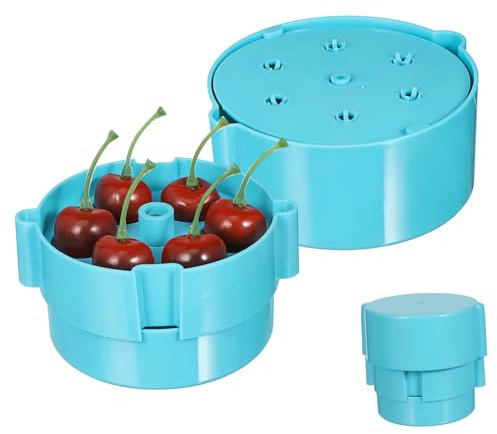 Hoement Kirschentkerner Kunststoff 6-loch Manuell Küchenhelfer Mit Auffangbehälter Tragbar Für Sauberes Entsteinen