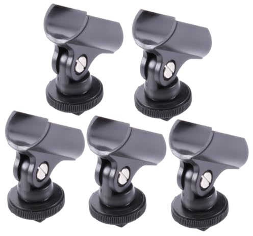ULDIGI 5stücke Teiliges Mikrofonklammer Hot Shoe Adapter Stabiler Kunststoffhalter Mit Verstellbarem Winkel Für Dslr-kamera Flexibler Und Robuster Mikrofon-clip Für Interviews Und Aufnahm