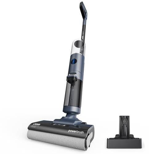 JONR ED12 Pro - Aspirador en seco con batería inalámbrica, limpieza triangular, limpieza automática de agua caliente, depósito de agua caliente de 850 ml, pelo antienredos para suelos duros, pelo de