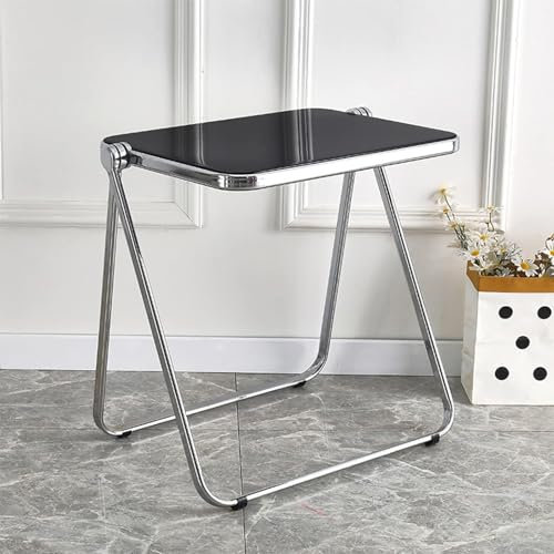 Klappbarer quadratischer Tabletttisch, transparenter Acryl-Tablett-Getränketisch, tragbarer Sofa-Laptop-Tisch, Stabiler Arbeitsschreibtisch für kleine Räume-D 70 x 50 x 68 cm (28 x 20 x 27 Z