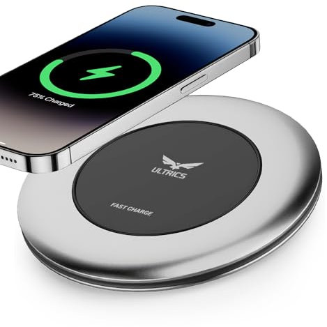 Wireless Charger 10W, Qi-Certified Wireless Phone Charger, Round Fast Charging Station Pad for iPhone 16/15/14/13/12/12 Pro/11/XR/XS/X/8/SE, Galaxy S24/S23/S22/S21/S20/S10/S9/S8 Plus, AirPods