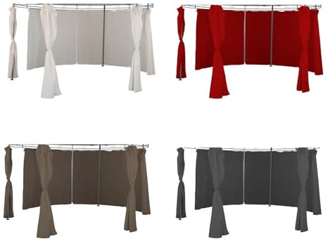 Mojawo Parois latérales de qualité supérieure pour tonnelle ronde - 3,5 m - Paroi latérale imperméable - Couleur au choix - Tente de fête - Couleur : rouge