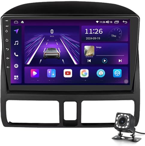 Keoaiob Android 14 Head Unit Car Stereo SAT NAV per CRV 2002-2006 Radio GPS Navigation 9 '' Video Multimedia Video FM Ricevitore Bluetooth WiFi FM/RDS USB Ahd Camera(Color:WiFi 2G+32G)