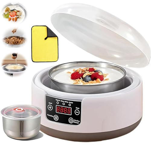 TTCHANG 36 Hour Yogurt Maker, Yogurt Maker Automatic Digital Yoghurt Maker Machine, LCD Display with Constant Temperature, Yogurt Maker Machine with Adjustable Time & Temp Control,A
