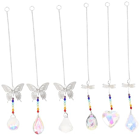 GETAJGHSD 6 -pcs Light Deckenlüfter Ziehen Kette Kristall Glas Ziehen Kette