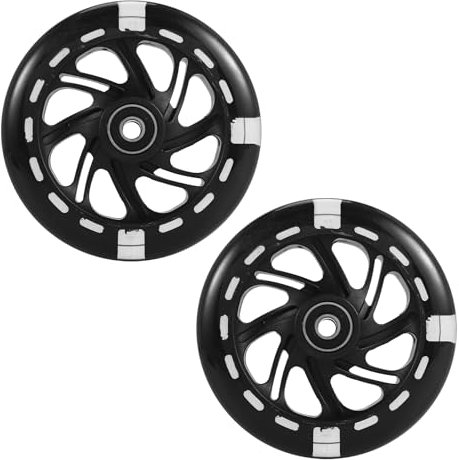 Agwuoetr 1 Paar 120Mm Kinderroller LED-Lichter Blinkende mit Lagern Vorne/Hinten LED Blinkende RollerräDer,Schwarz