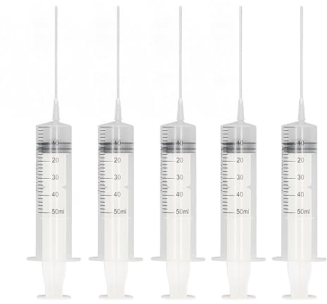 EIMSOAH 5 Piezas de Jeringa de Llenado de Tinta de 50 Ml jeringas para plotter Jeringa del Inyector de Tinta de Plástico, Herramienta de Dibujo del Inyector con Seringues