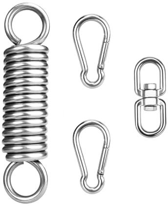 CTForest Molla Sospensione, Moschettone Inox, Gancio Amaca, per Sedia Sospesa, Amaca, Sdraio Sospesa