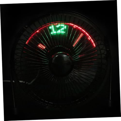 TOBBOMEY dell'orologio USB Piccolo ventilatore raffreddamento portatile Orologio digitale con temperatura appassionati orologi viaggio Nero