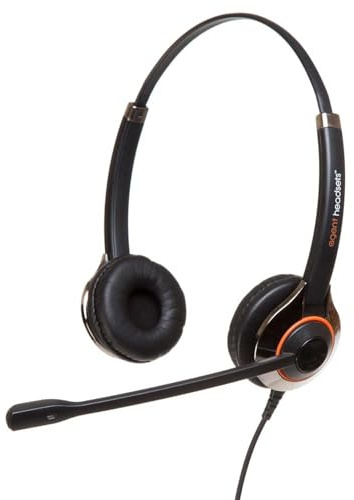 Agent 850 Binaural QD Headset, Noise Cancelling Microphone & HD Speakers with 2.5mm Cable Compatible with Cisco SPA303, SPA504g, SPA508g, SPA509g, SPA514g, SPA525g and Phones with a 2.5mm Jack Port