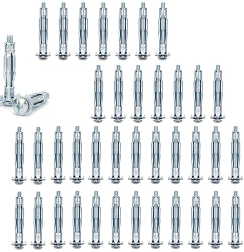 40 Piezas Tuercas de Pétalo, M5 x 52 Anclajes de Pared Huecos, Tacos Mmetálicos para Pared Hueca Zincados, Tuercas de Expansión, Tuercas de Pétalo de Tornillo de Expansión, Pasadores Huecos