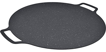 Korean BBQ Grill Pan, Round BBQ Griddle with Nonstick Coating Frying Pan with Bag Cooking Tray for Stove Top for Steaks Pork Belly Pancakes for Indoor Outdoor Camping Barbecue (36CM)