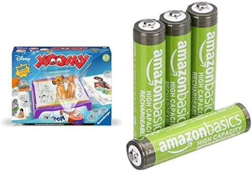 Xoomy Maxi Disney Classics & Prinzessinnen, Zeichenset, 6+ Jahre, & AAA Akkus Amazon Basics 4 Stück, 850mAh