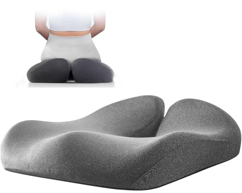 Diaxilu Sitzkissen Orthopädisch, Hochwertiger Memory-Schaum Sitzkissen, Ergonomisches Sitzpolster für Bürostuhl, Autositz & Rollstuhl - Stress Abbauen, Ischias und Erhöht Sitzkomfort (Dunkelgrau)