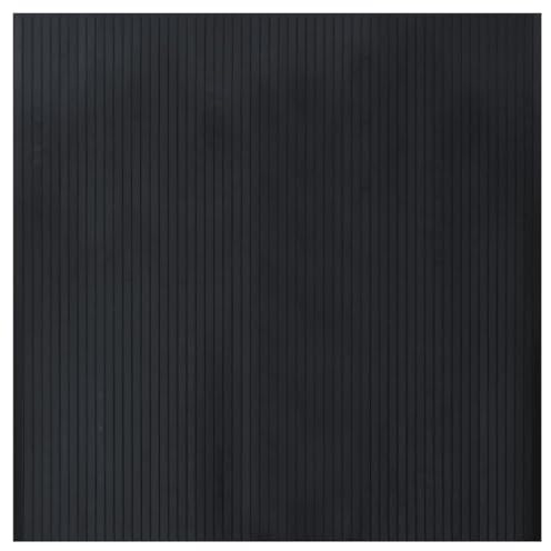 Heofavd Tapis en bambou noir 100 x 100 cm - Tapis carré en bambou antidérapant pour salon, salle à manger et couloir - Tapis naturel moderne en bambou et polypropylène