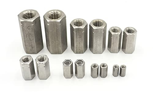 10 Stück M8 Langmuttern Gewindemuffen Edelstahl A2 V2A DIN 6334 Außensechskant