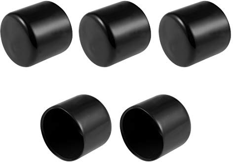 sourcing map 5 Stück Gummi Endkappen 36mm Innendurchm. Schwarz | Gummikappen Runde Schutzkappen, Gummi Abdeckung Stopfen Möbelgleiter Bolzen Gewindeschutz, Für Schrauben Rohr Stuhlbeine
