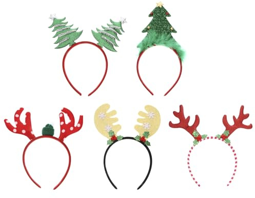 Amosfun Weihnachtsstirnband Mit Geweih HaarbüGel FüR Kinder Festlicher Kopfschmuck Weihnachten Party ZubehöR 10.2X9.8 Zoll Leicht Und Sicher