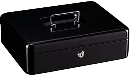 Burg-Wächter Geldkassette abschließbar mit Schlüssel, Euro-Münzzählbrett und Zähleinsatz für Scheine, Stahlblech, ZK Money 5030 Euro, Schwarz