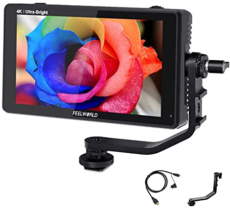 FEELWORLD LUT6 pekskärm 15 cm DSLR kamera fältskärm med 2600nits HDR/3D LUT vågform vektorOmfattningshistogram 1920x1080 IPS 4K HDMI-ingångsutgång