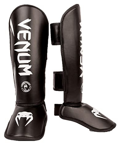 Venum Challenger Kids Shin Guards - Black/White - L