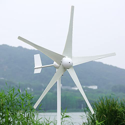 Genway 1500W Windkraftanlage 12V 24V 48V Horizontaler Windgenerator Kits Stromerzeugung Windturbine für Heimat Windrad mit MPPT Laderegler