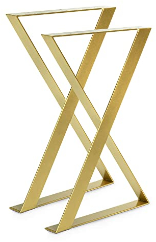 Magnetic Mobel 2 x Tischbeine Tischkufen Tischuntergestell Tischbeine X 60x75 cm (Gold)