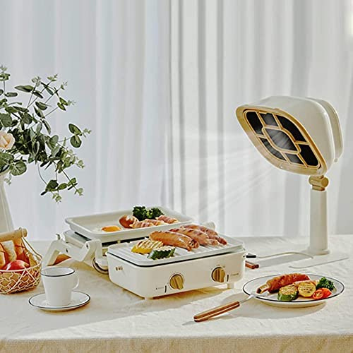 Desktop Cooker Hood, 3200 RPM Portable Extractor Small Range Hood, Strong Suction, 66 ° Adjustable, 6-Segment Height Adjustment, Extractor Fan for Home, Kitchen Hot Pot, BBQ,White