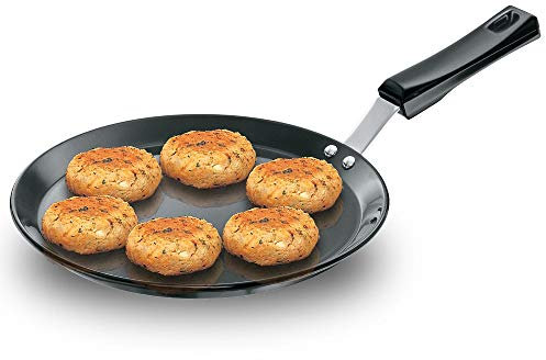 Plancha plate anodisée dure avec poignée en plastique - 25,4 cm - 4,88 mm