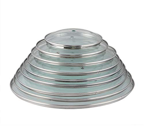 JAKMET Topfdeckel,Glasdeckel 14–40 cm Kochgeschirr-verstärkter Glasdeckel, gehärteter Wok-Deckel, Pyrex-Glas, runder Chef-Pfanne-Deckel mit Knopf, hochwertiger Pfannendeckel (Color : 34cm)