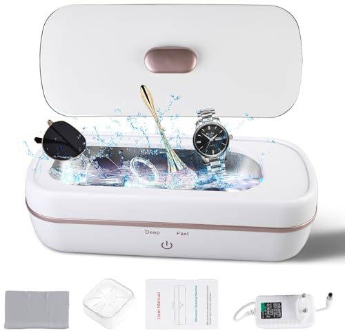 Nettoyeur à ultrasons 420 ml Appareil de nettoyage à ultrasons Lunettes 48 000 Hz : nettoyeur de bijoux à ultrasons professionnel, appareil à ultrasons en acier inoxydable 304 pour lunettes bijoux