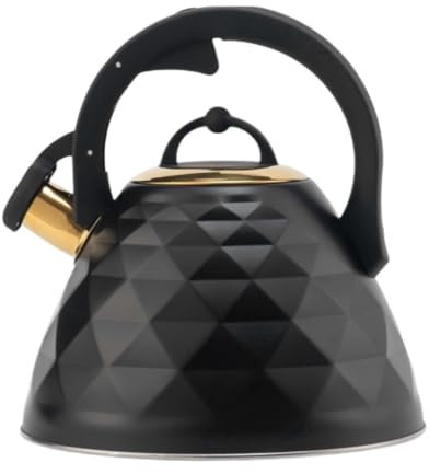 RUVOO Théières pour Cuisinière Bouilloire Sifflante Bouilloire À Thé pour Cuisinière, Bouilloire À Thé Sifflante avec Poignée Ergonomique pour Rester Froid Bouilloire à Flûte Théière avec Sifflet