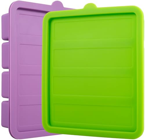 2 moldes de mantequilla antiadherentes de silicona con tapa, recipiente para mantequilla de 4 cavitación, 8 cucharadas, bandeja para mantequilla para brownies, mantequilla casera, mantequilla de ajo,