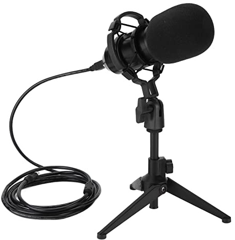 Kit Microfono a Condensatore Professionale con Supporto Per Treppiede E Presa USB - Set Perfetto Per Registrazioni, Trasmissioni dal Vivo, Podcast E Apparecchiature da Studio