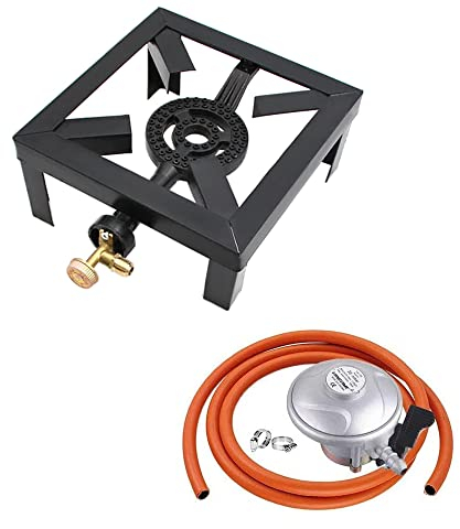 Jemora 8KW Gas Boiling Ring Cast Iron Large LPG Stove Outdoor Cooker Iron Frame Portable Fire Control Stove
