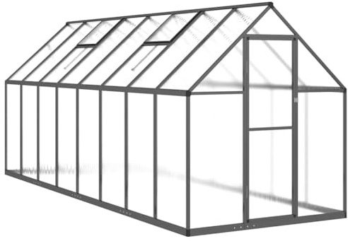 vidaXL Serre avec Cadre de Base Anthracite 445x169x195 cm Aluminium